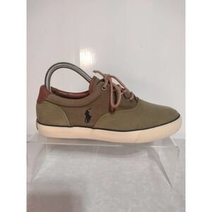 Polo Ralph Lauren Blue Label olive green vintage  sneakers kids 5.5 woman 7
